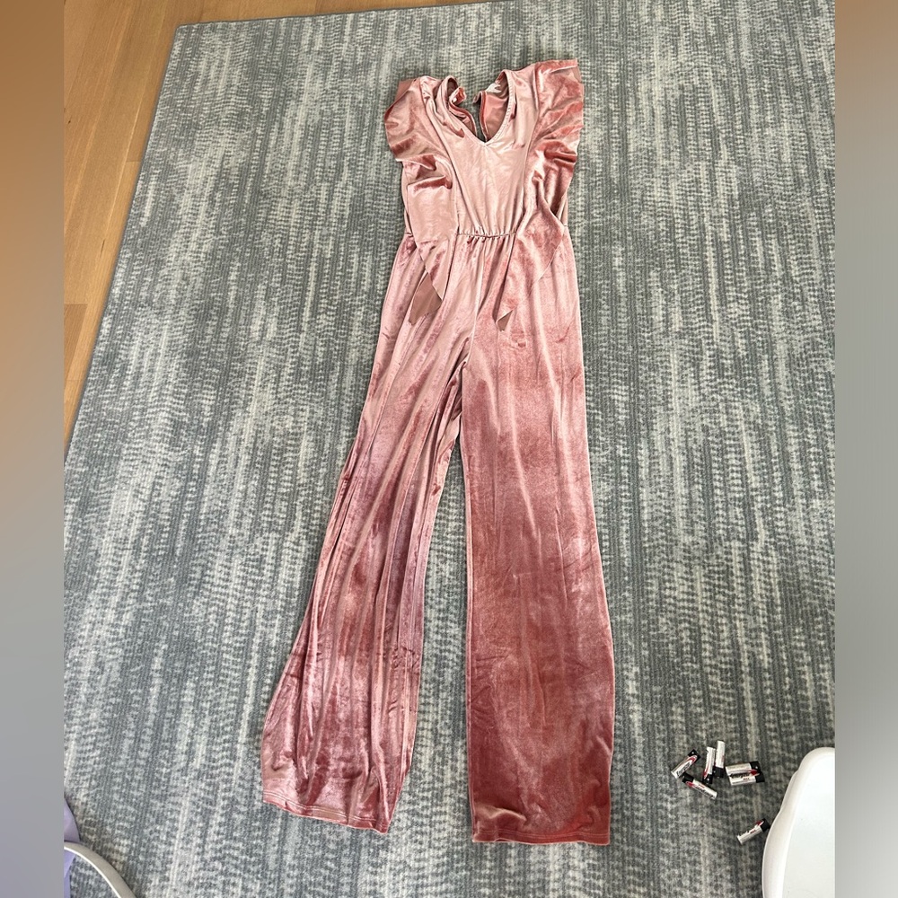 Rose Gold Velvet Jumpsuit